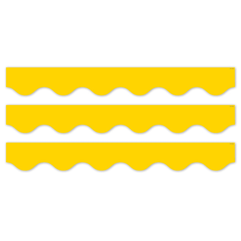 Creative Teaching Press Core Decor EZ Border, 3" x 2', Yellow Wavy, 24/Pack, 3 Packs/Bundle (CTP11065-3)
