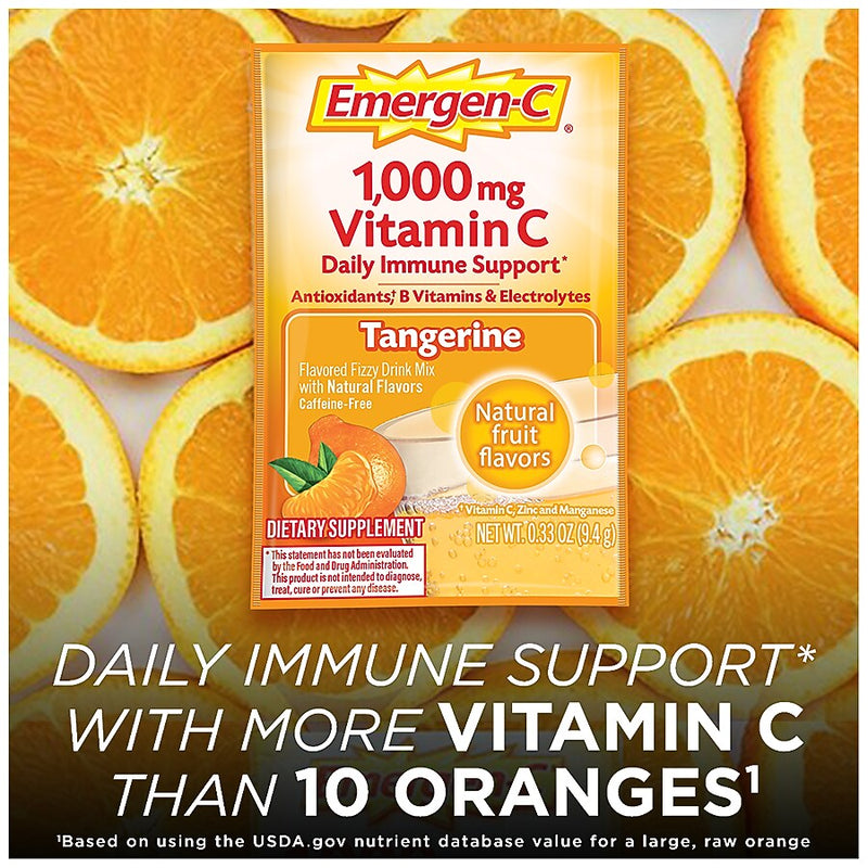 Emergen-C 1000mg Vitamin C Supplement Powder, Tangerine, 60/Box (139051)