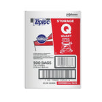 Ziploc Double Zipper Storage Bags, Quart, 500 Bags/Carton (682256)