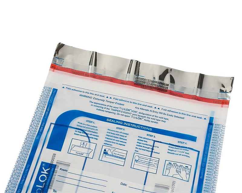 TripLok Series D Deposit Bags, Clear, 100/Pack (585040)