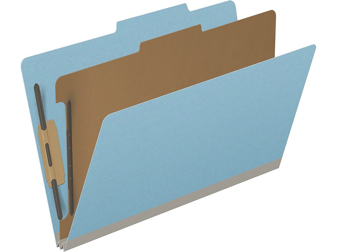 Medical Arts Press Pressboard Classification Folder, 1 Divider, 2" Expansion, Legal Size, Blue, 10/Box (DV-T52-14-3BLU)