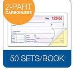 Adams 2-Part Carbonless Receipt Book, 5.38" x 2.75", White/Canary, 50 Sheets/Pad (DC2501)