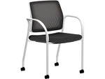 HON Ignition Fabric/Mesh Multipurpose Stacking Chair, Black/Designer White (HIGS6.F.H.IM.CU10.PK7)