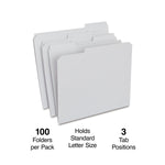 Staples Reinforced File Folders, 1/3-Cut Tab, Letter Size, Gray, 100/Box (ST508895-CC)