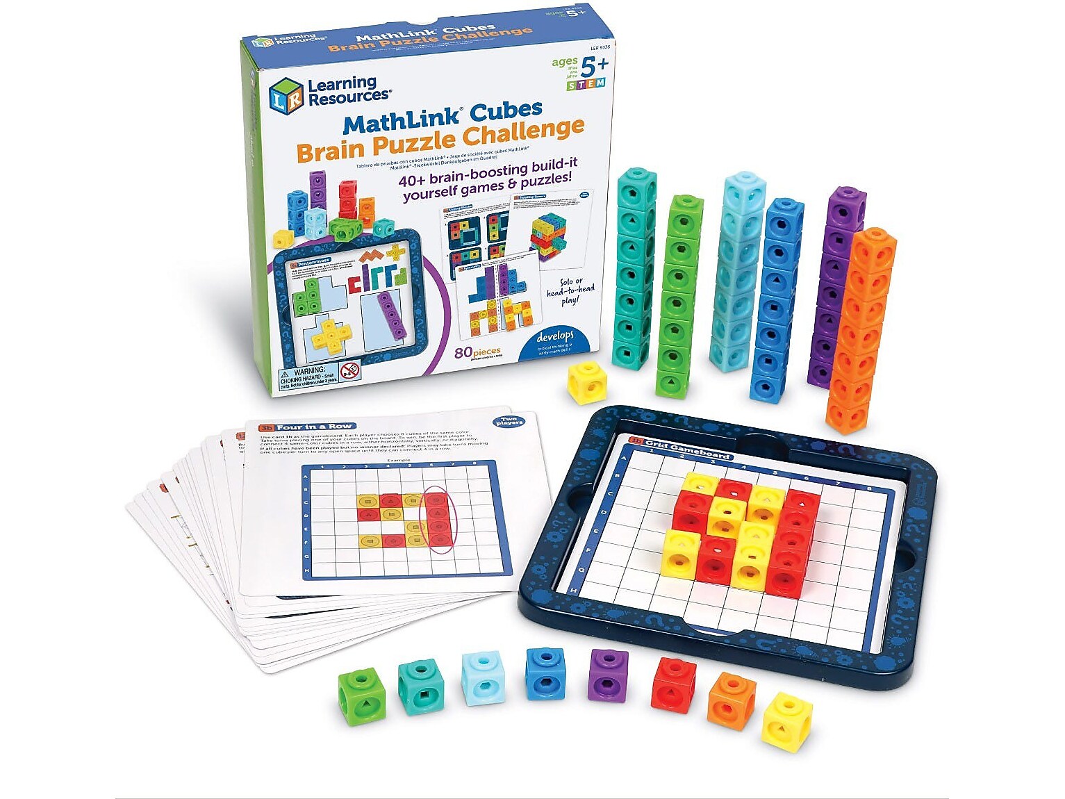 Learning Resources MathLink Cubes Brain Puzzle Challenge (LER9336)