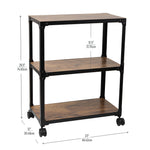 Mind Reader 3-Tier Multipurpose Utility Cart, Black (WDMTCART3T-BLK)