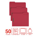 Staples Reinforced Classification Folder, 3/4" Expansion, Letter Size, Red, 50/Pack (ST62732)