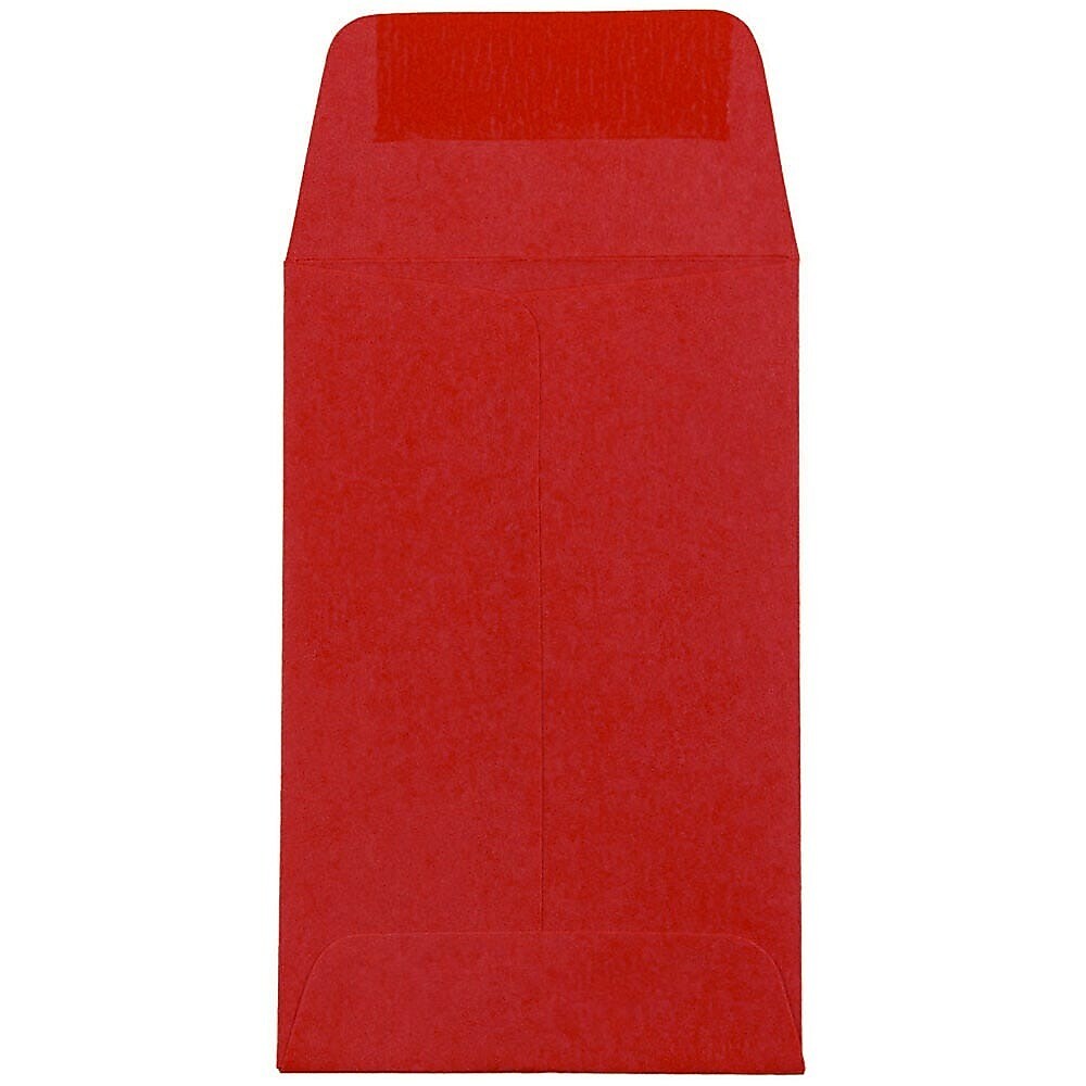 JAM Paper #1 Coin Envelopes, 2 1/4" x 3 1/2", Ruby Red, 25/Pack (900967818)