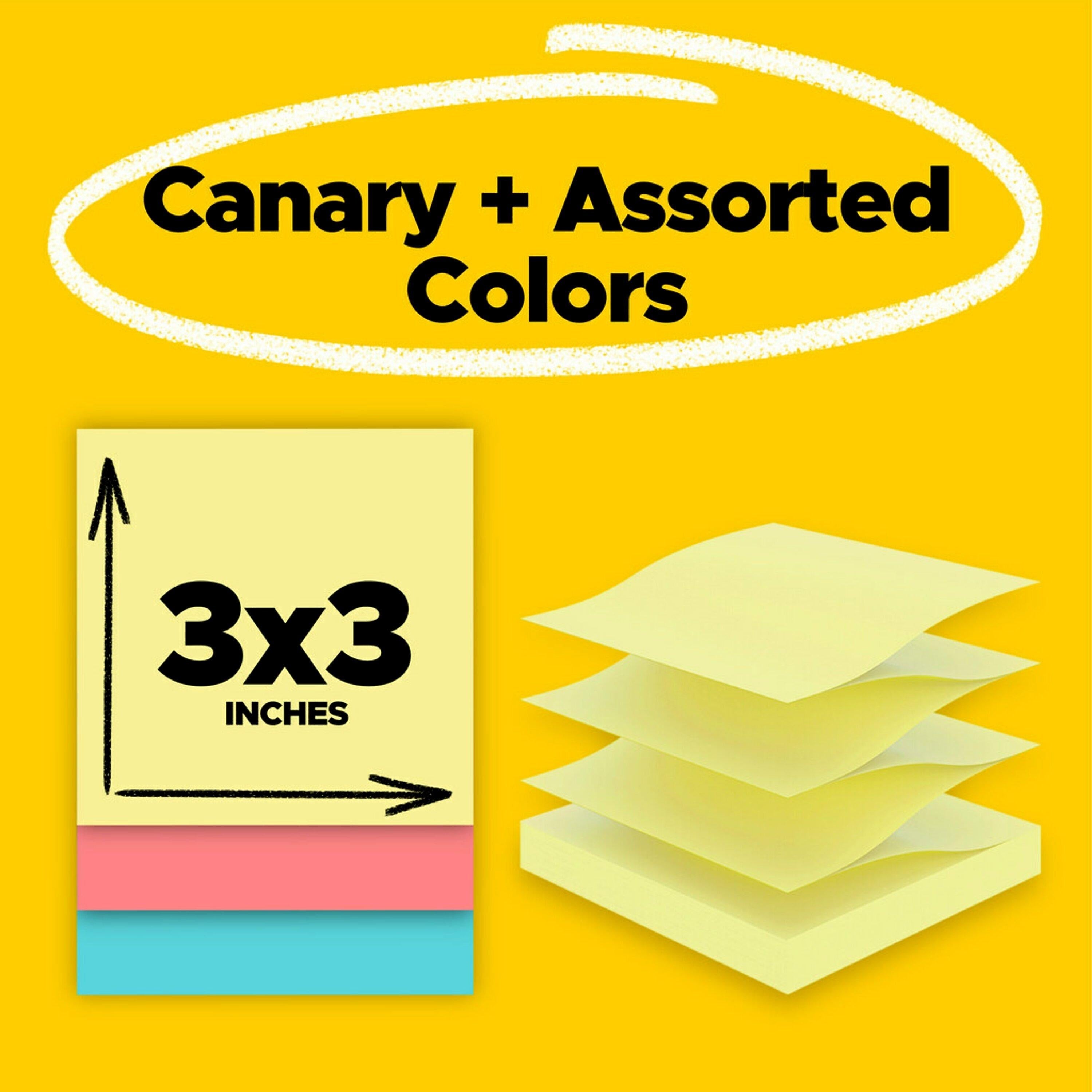 Post-it Pop-up Notes, 3" x 3", Poptimistic Collection, 100 Sheet/Pad, 18 Pads/Pack (R330144B)