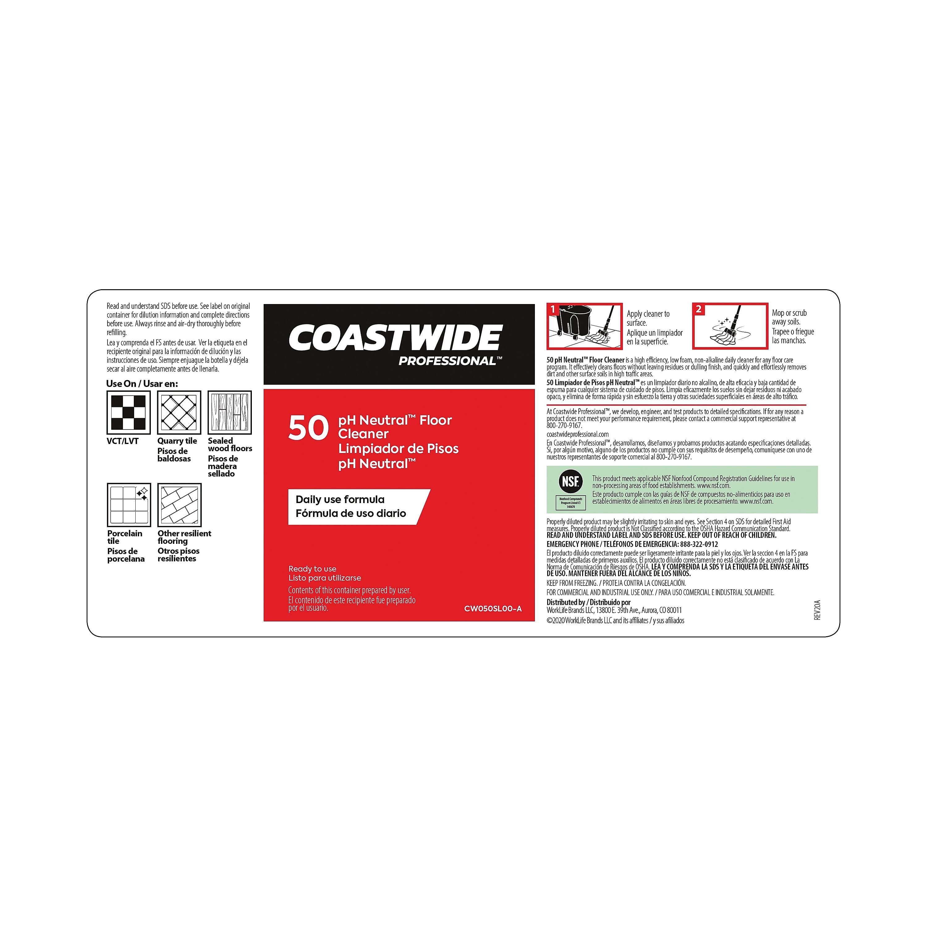 Coastwide Professional™ Secondary Label for Coastwide Professional™ pH Neutral Floor Cleaner (CW3600SL-A)