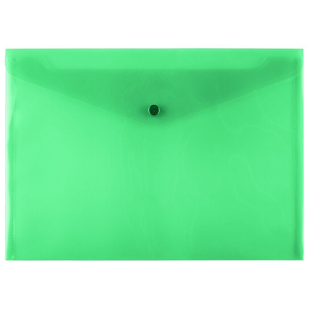JAM Paper Premium Plastic Document File, Letter, Green, 3/Pack (235227563X3)