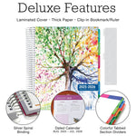 2025-2026 Global Printed Products Deluxe Tree Seasons 8.5" x 11" Academic Weekly & Monthly Teacher Planner, Plastic Cover