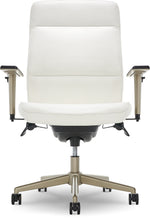 La-Z-Boy Baylor Ergonomic Faux Leather Swivel Executive Chair, White (CHR10085A)