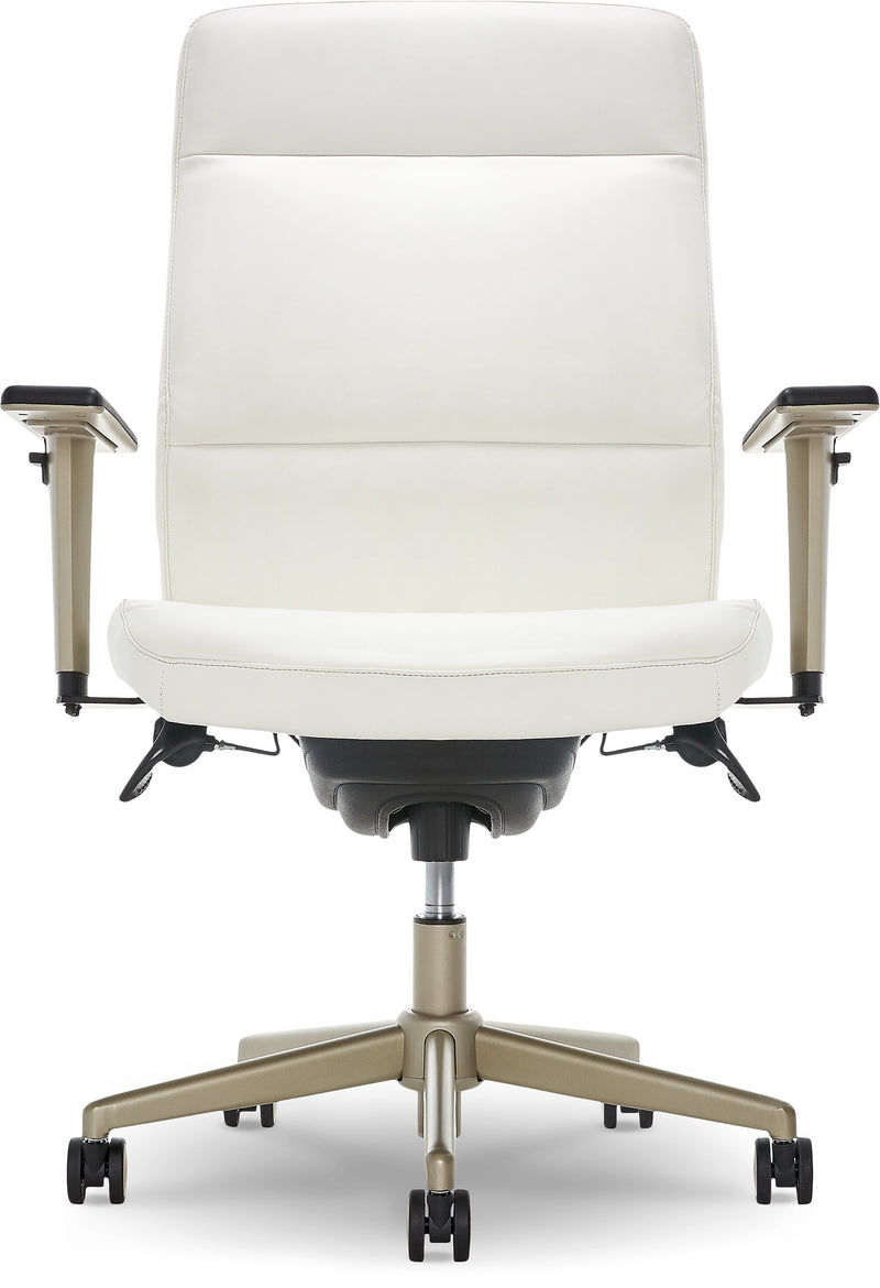 La-Z-Boy Baylor Ergonomic Faux Leather Swivel Executive Chair, White (CHR10085A)
