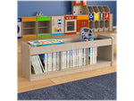 Flash Furniture Bright Beginnings 3-Section Open Storage with Mirrored Top, 16"H x 47.24"W x 13"D, Brown (MK-KE24596-GG)
