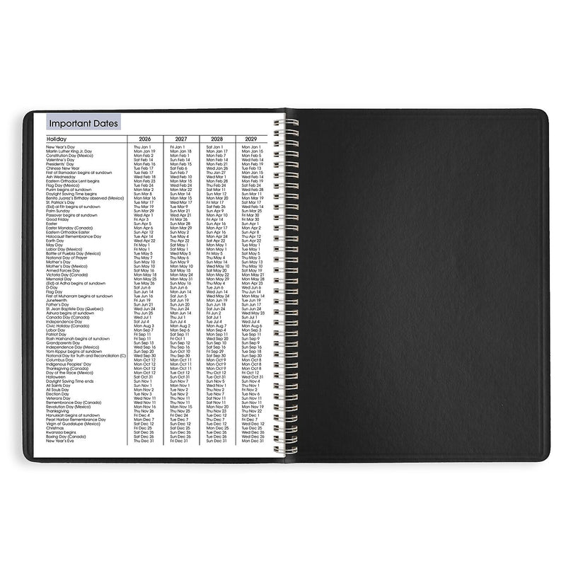 2026 AT-A-GLANCE DayMinder 8" x 11" Weekly Appointment Book, Faux Leather Cover, Black (G520-00-26)