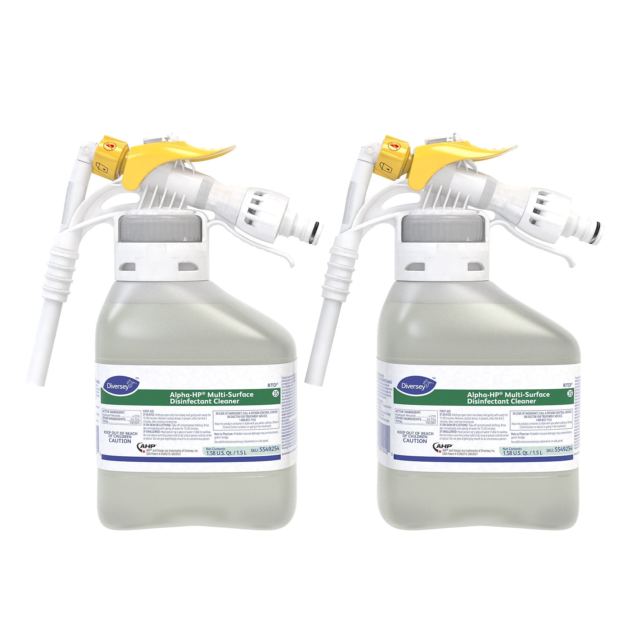 Alpha-HP 67 Disinfectant for Diversey RTD, Citrus, 1.5L / 1.58 U.S. Qt., 2/Carton (5549254)