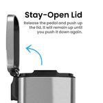 iTouchless SoftStep Stainless Steel Rectangular Step Pedal Trash Can with Removable Inner Bin, 1.32 Gal., Silver (PC05RSS)