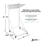 AdirOffice Metal Mobile File Cart with Lockable Wheels, White (613-WHI-KIT1)