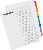 Avery Office Essentials Table 'n Tabs Pre-Printed Monthly Paper Divider, Jan-Dec Tabs, Multicolor, 1 Set (AVE11679)