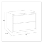 Alera 2-Drawer Lateral File Cabinet, Letter/Legal Size, Lockable, 28"H x 42"W x 18.63"D, Charcoal (ALEHLF4229CC)