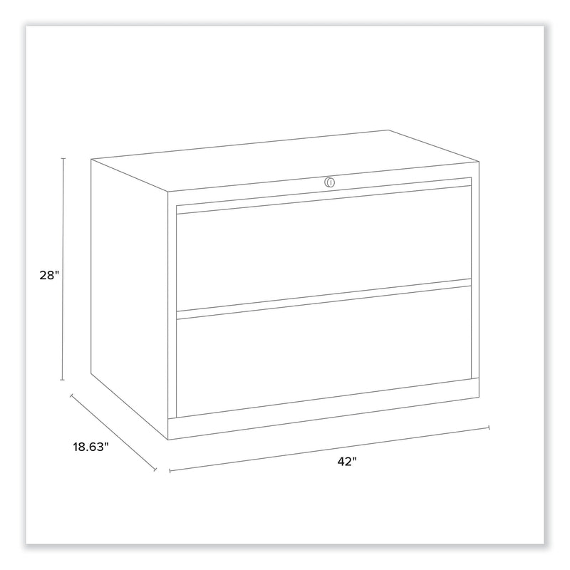 Alera 2-Drawer Lateral File Cabinet, Letter/Legal Size, Lockable, 28"H x 42"W x 18.63"D, Charcoal (ALEHLF4229CC)