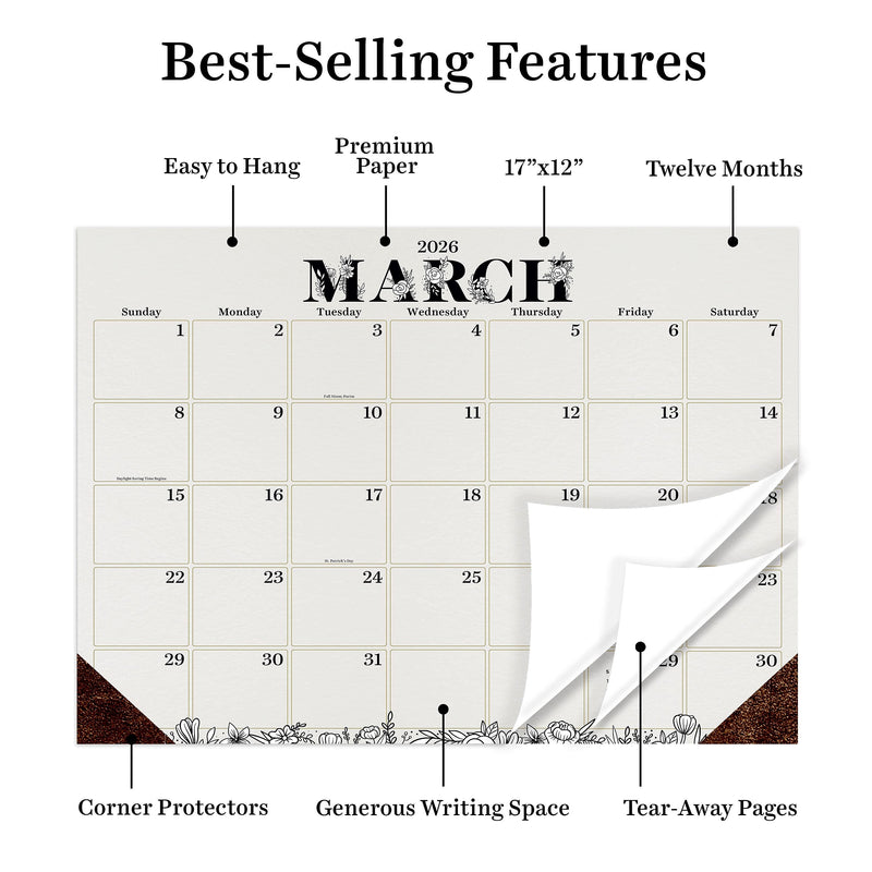 2026 TF Publishing 17" x 12" Monthly Desk Calendar, (26-8502)