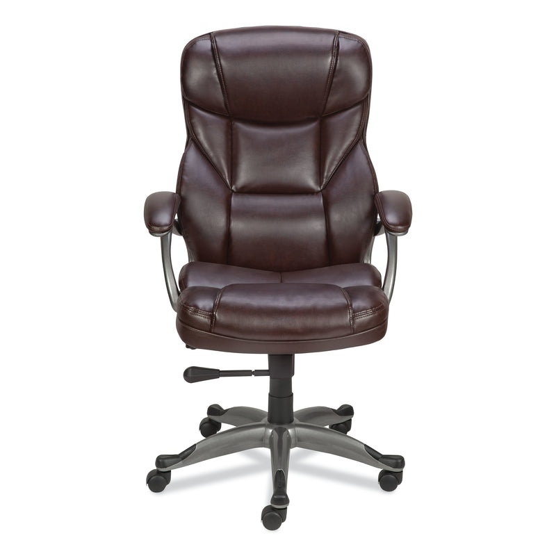 Alera Birns Series Fixed Arm Leather Task Chair, Brown (ALEBN41B59)