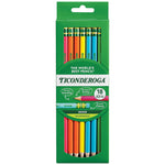 Ticonderoga Neon Pre-Sharpened Wooden Pencil, #2 Medium Lead, 18/Pack (X13018)