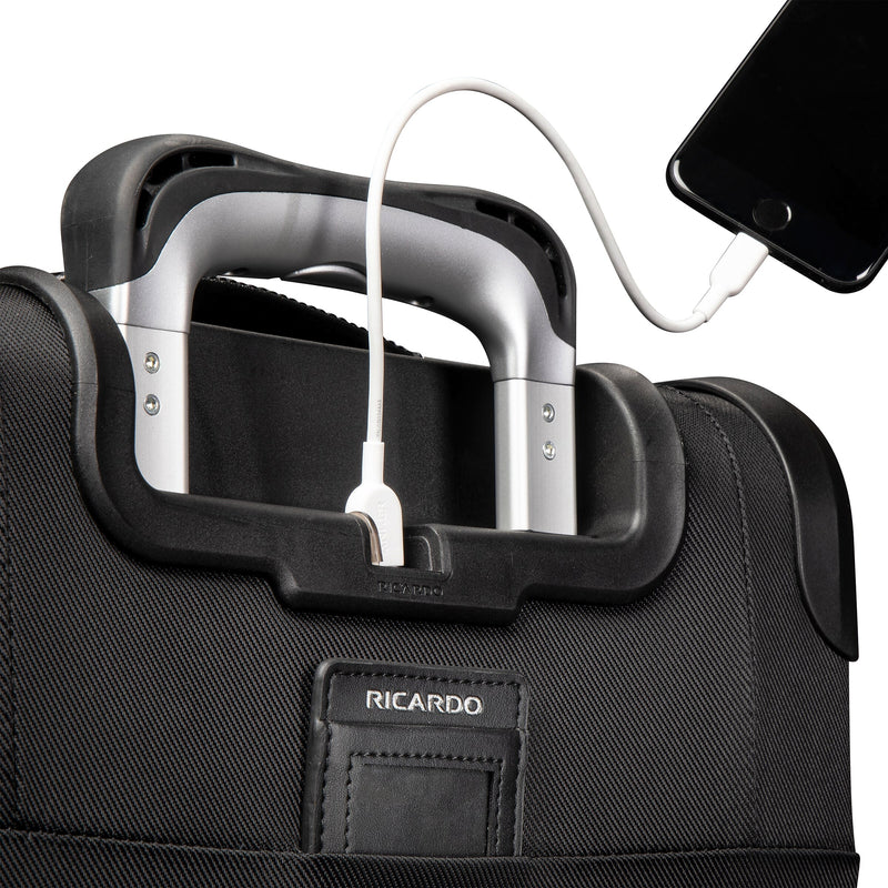 Ricardo Beverly Hills Rodeo Drive 2.0 21" Carry-On Suitcase, 8-Wheeled Spinner, Black (118-21-001-4WB)