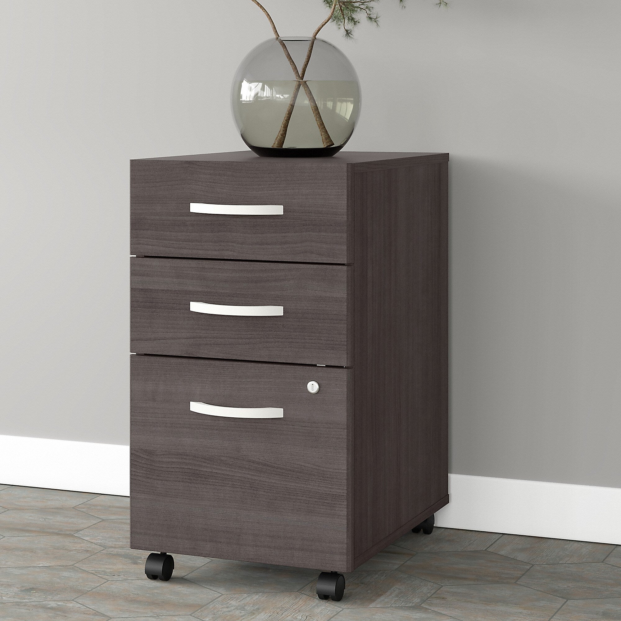 Bush Business Furniture Studio A 3-Drawer Mobile Vertical File Cabinet, Letter/Legal Size, Lockable, Storm Gray (SDF216SGSU-Z)