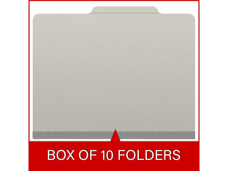 Medical Arts Press Pressboard Classification Folder, 1 Divider, 2" Expansion, Letter Size, Gray, 10/Box (DV-T42-14-3GRY)