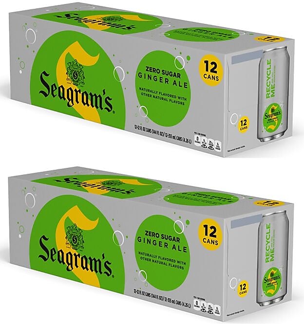 Seagram's Diet Ginger Ale, 12 oz., 24/Carton (00072979003344)