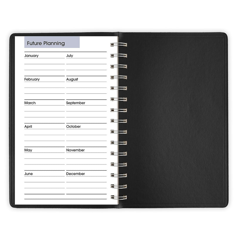 2026 AT-A-GLANCE DayMinder 5" x 8" Daily Appointment Book, Faux Leather Cover, Black (G100-00-26)
