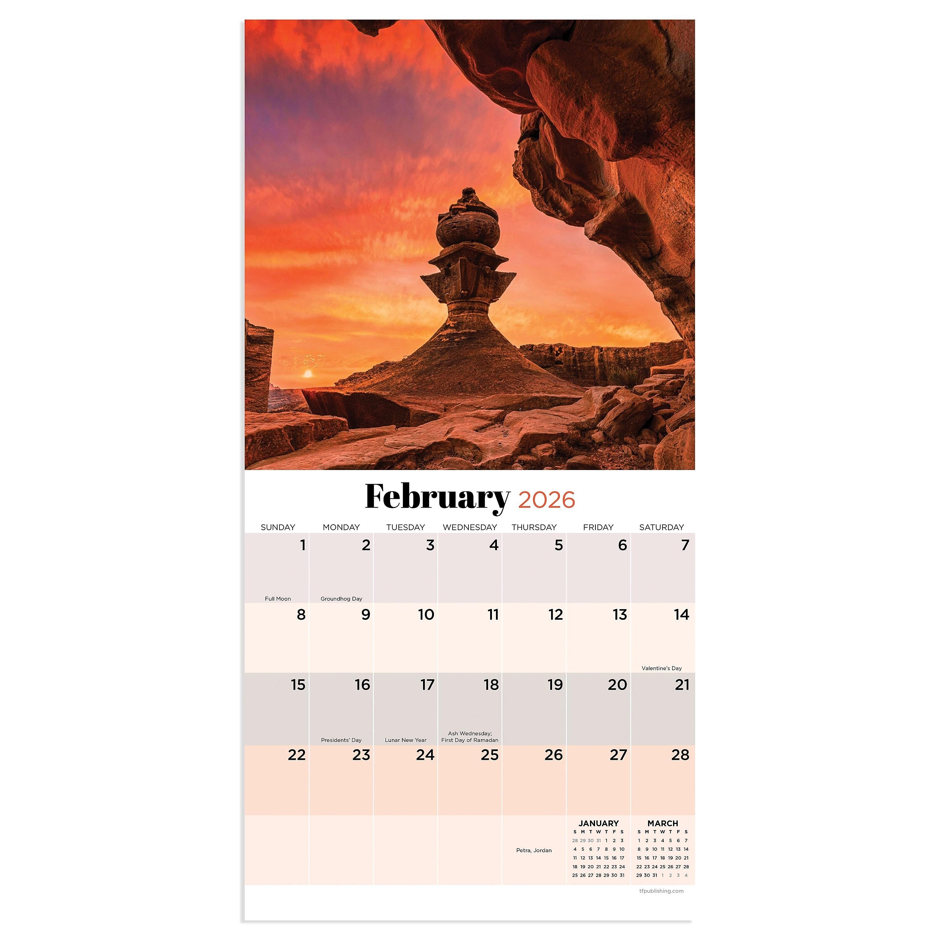2026 TF Publishing 12" x 17" TF Publishing 7" x 7" Sunsets Mini Calendar 26-2011