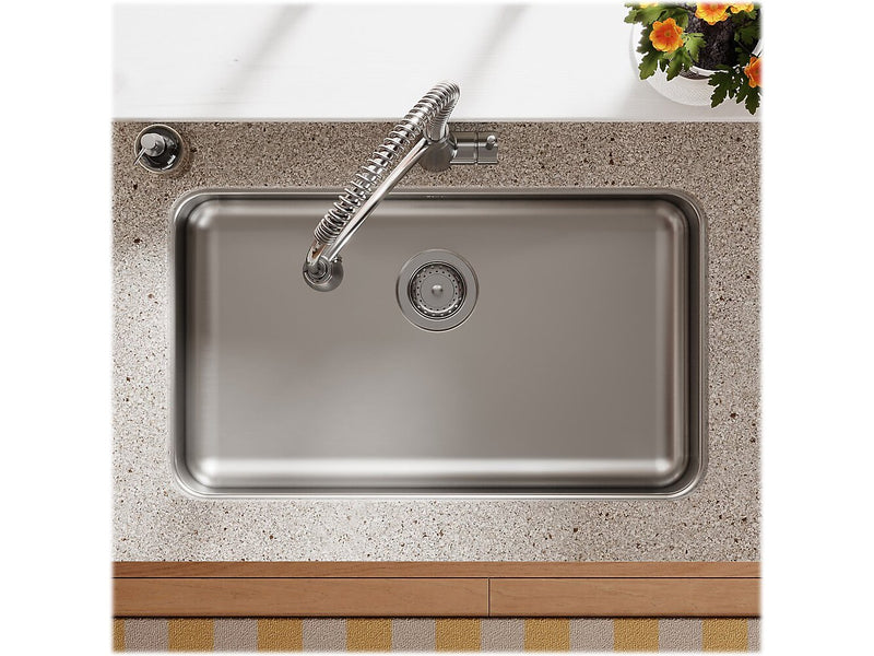 Elkay Lustertone Classic Single-Bowl Undermount Sink, 18.5" x 30.5" x 5.38", Stainless Steel, Lustrous Satin (ELUHAD281655)