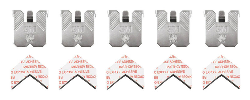 3M CLAW Medium Picture Hanger, 15 lb, Silver, 5/Pack (3PH15M5ES)