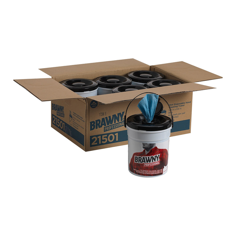 Brawny Industrial Cloth Cleaning Wipers, Blue, 84 Wipers/Box (21501)