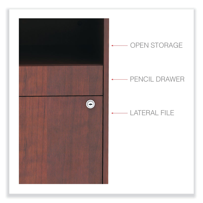 Alera Open Office Series Low File Cabinet Credenza , 29 1/2" x 19 1/8" x 22 7/8", Med. Cherry