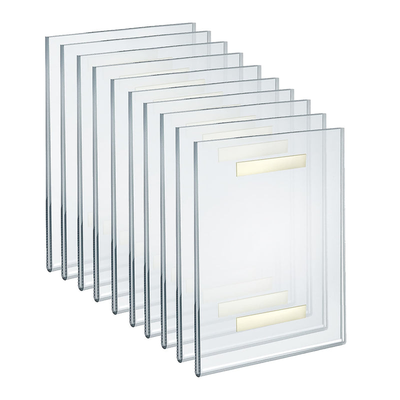 Azar Sign Holder, 8.5" x 11", Vertical, Wall Mounted, Clear, Acrylic, 10/Pack (122021)