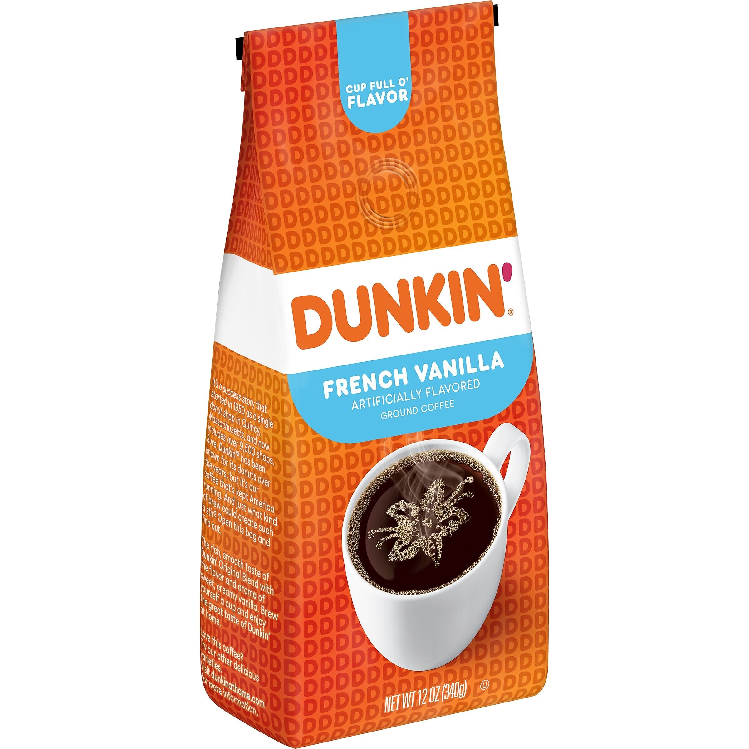 Dunkin' French Vanilla Ground Coffee, Medium Roast, 12 oz., Each (SMU00047)