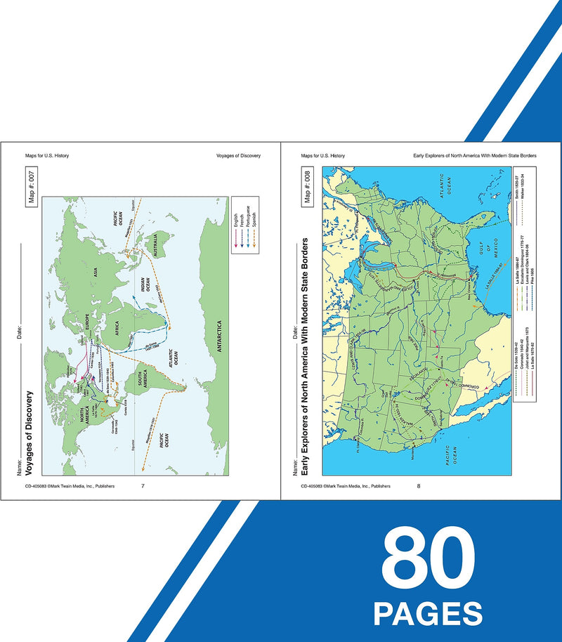 Carson Dellosa Mark Twain Maps for U.S. History Workbook