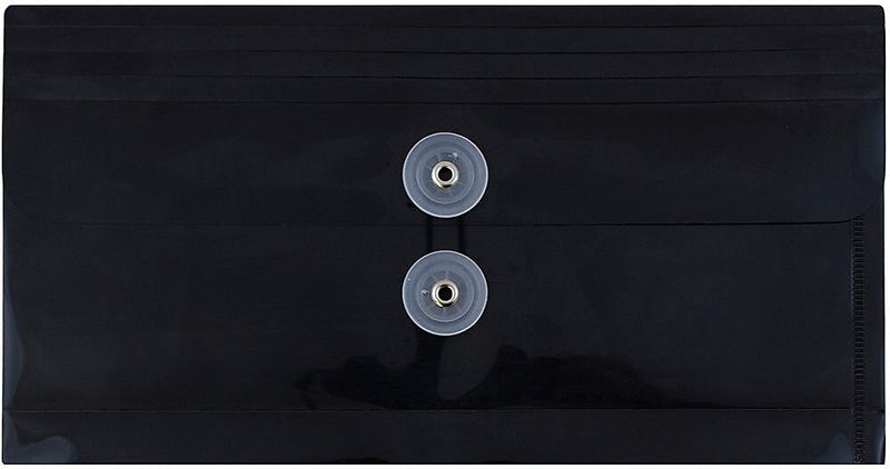 JAM Paper Premium Expanding Wallet with Button & String Closure, Other, Black, 3/Pack (921B1blx3)