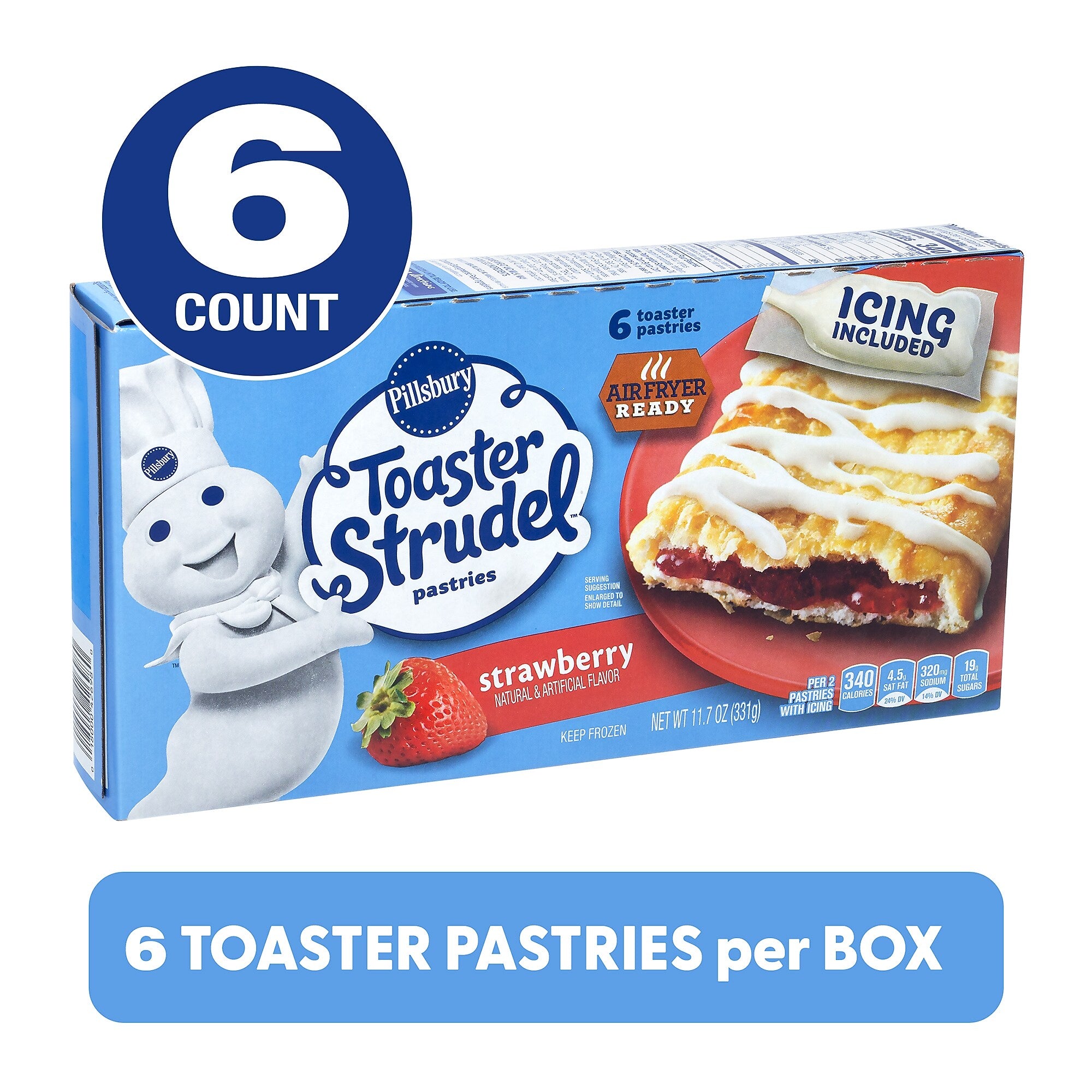 Pillsbury Toaster Strudel, Strawberry, 11.7 oz, 36/Pack (600-04142)