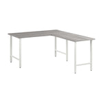 Bush Business Furniture Hustle 60"W L Shaped Computer Desk with Metal Legs, Platinum Gray (HUS003PG)