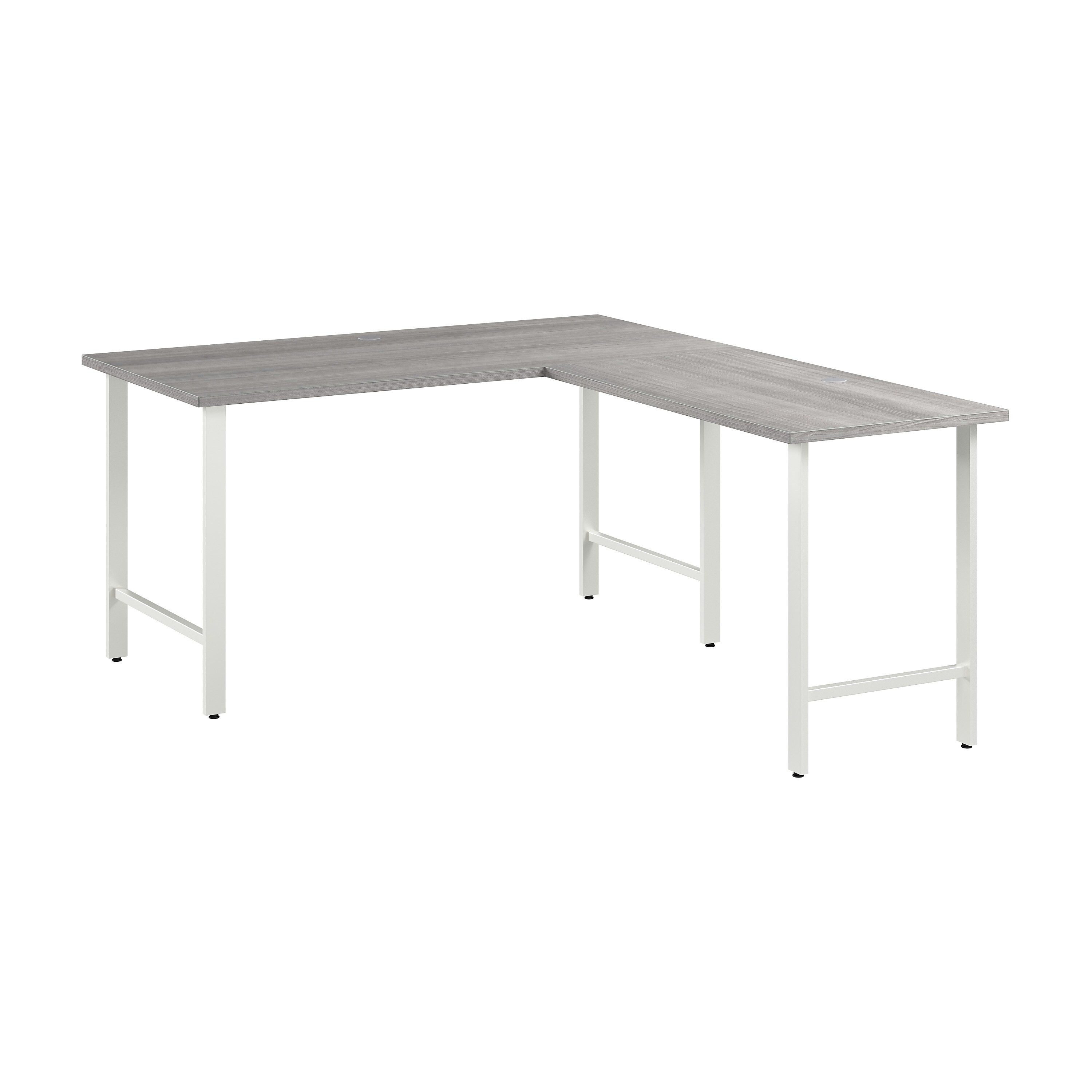 Bush Business Furniture Hustle 60"W L Shaped Computer Desk with Metal Legs, Platinum Gray (HUS003PG)
