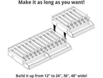 Azar 3.5" x 12" Pegboard 6-Compartment Cosmetic Tray with Tester Tray, Clear, 2/Pack (225840-TESTER-6COMP-2PK)
