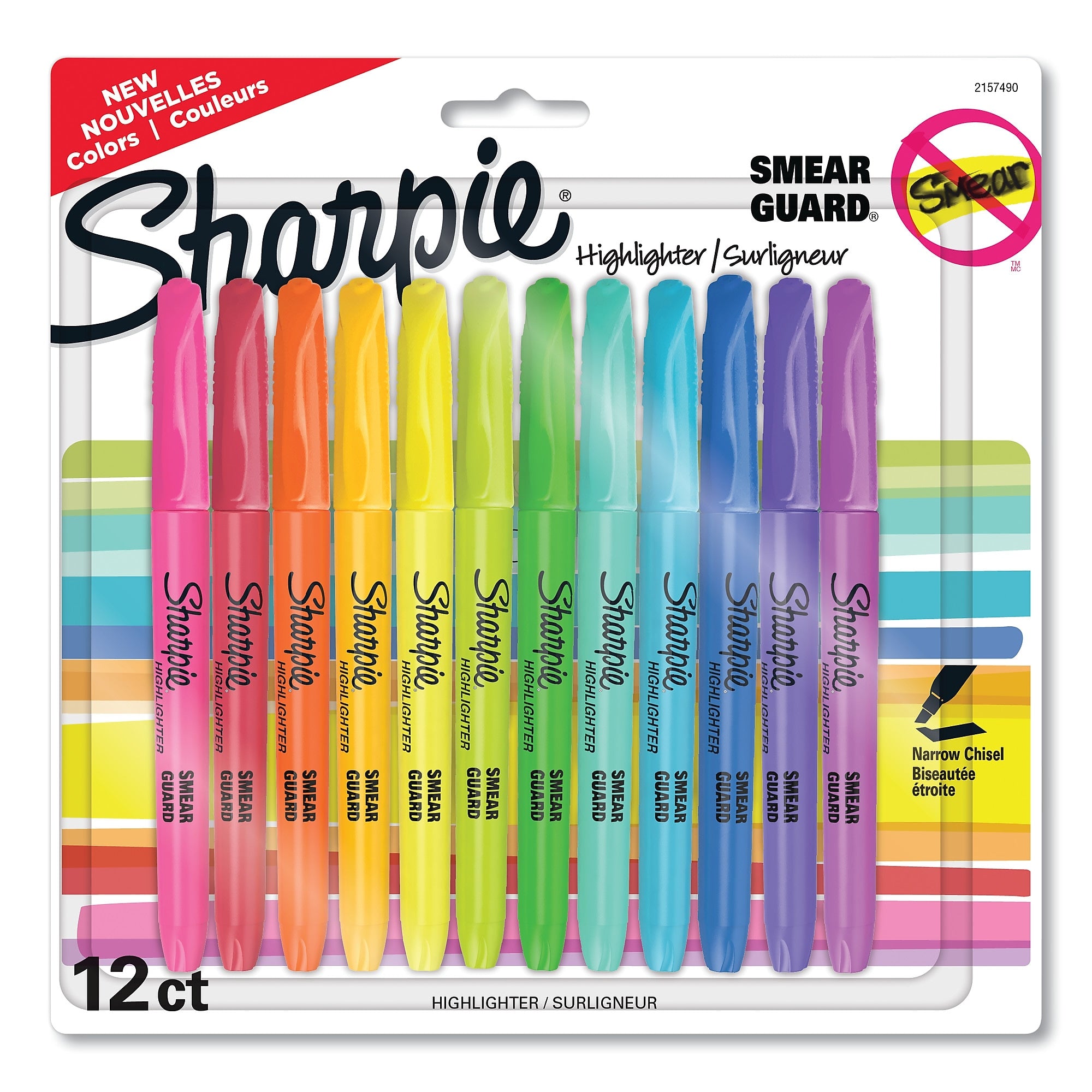 Sharpie Stick Highlighter, Chisel Tip, Assorted, Dozen  (SAN2157490)