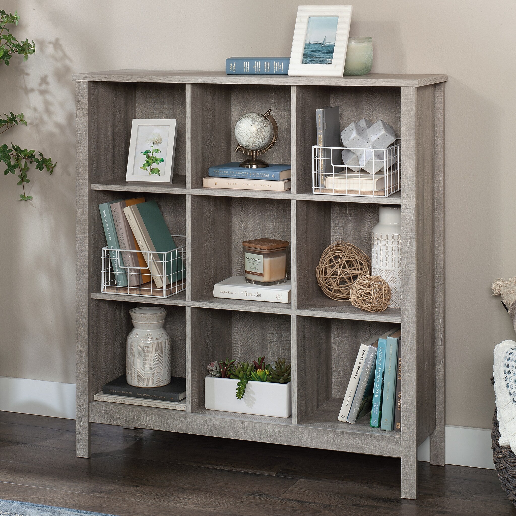 Sauder Select 42"H 9-Shelf Cube Organizer, Spring Maple (433934)