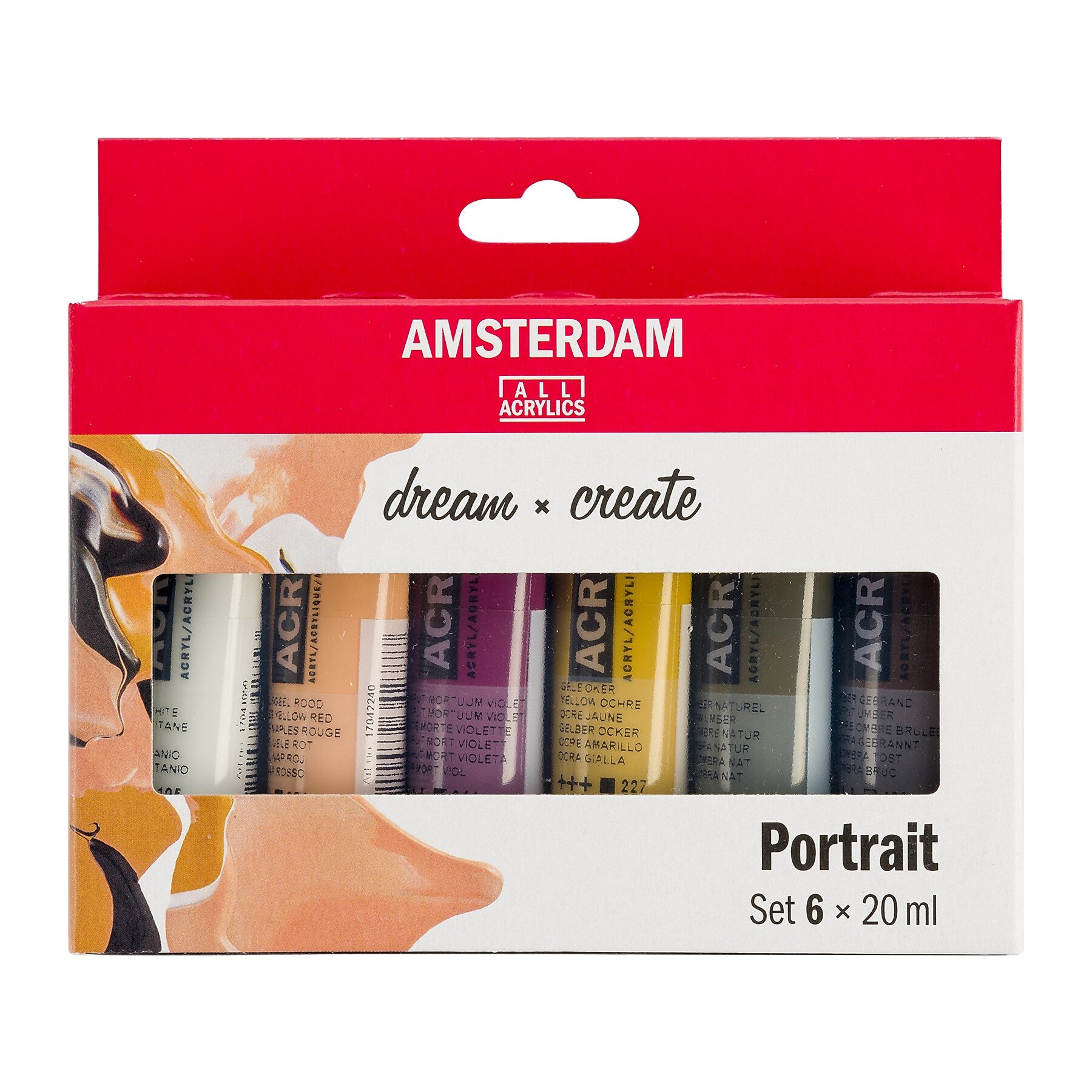 Amsterdam Portrait Acrylic Paint, Assorted Colors, 6/Pack (AMS17820502)